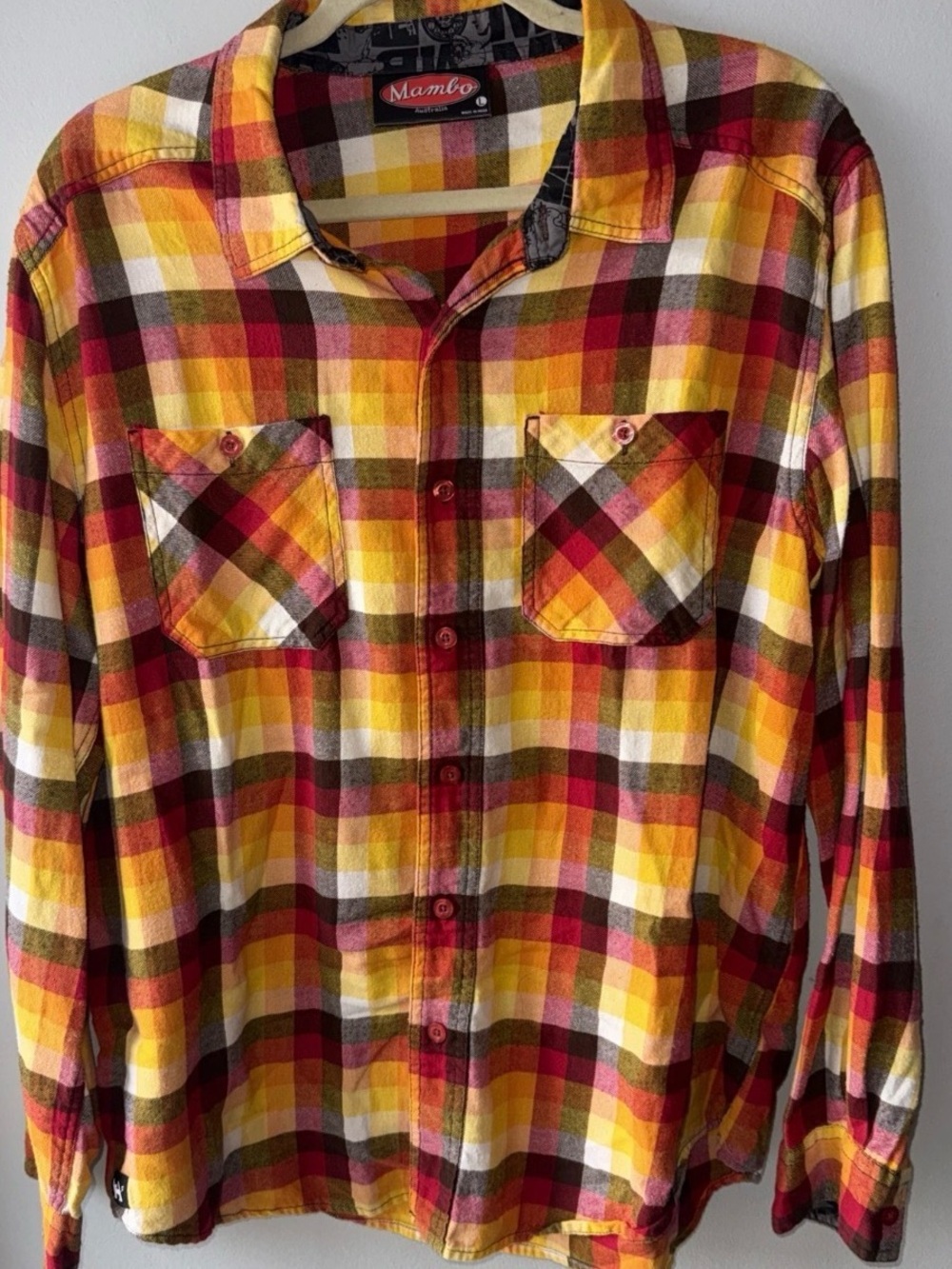 Mambo Men's LOUD Plaid Casual Button-Down Shirt
